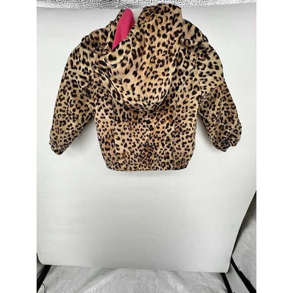 Girl's 4T Light Hooded Jacket, Steve Madden Cheetah Print Lined - Picture 2 of 3